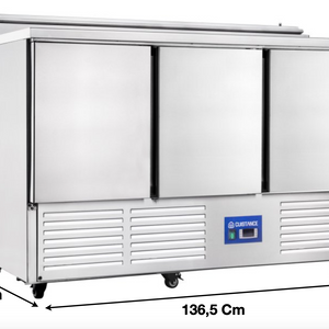 Saladette réfrigérée – 3 portes pleines GN1/1 – 8 x GN1/6 | CUIST PS300 - EQUIPEMENT RESTAURATION 