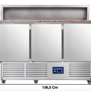 Meuble à pizza réfrigérée – 3 portes pleines GN1/1 – 8 x GN1/6 | CUIST PS903 - EQUIPEMENT RESTAURATION 