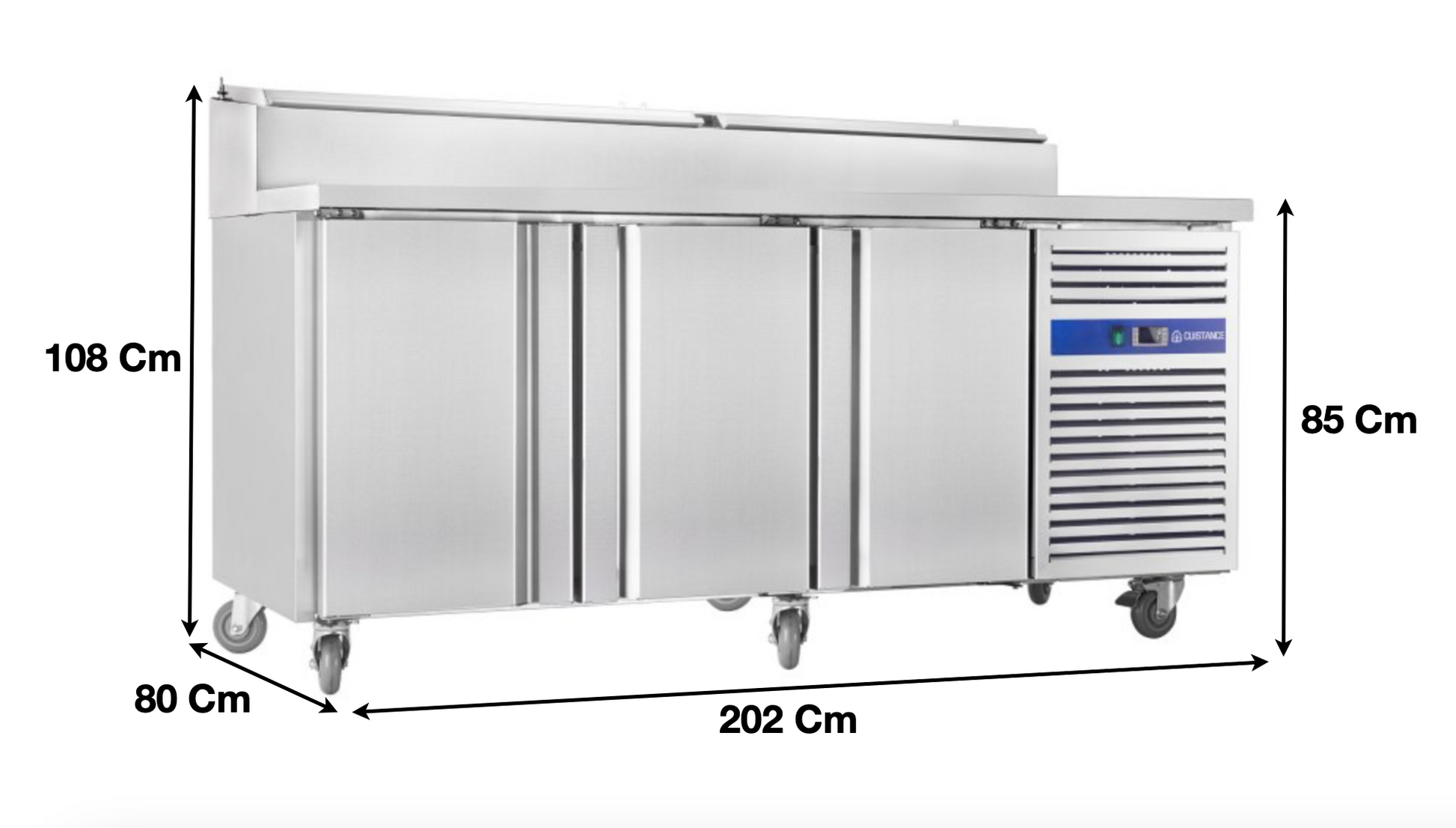 Meuble saladette réfrigérée – 3 portes pleines 400×600 – 10 x GN1/3 | SH3000800 - EQUIPEMENT RESTAURATION 