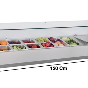 Vitrinette réfrigérée 120cm – 3 x GN1/3 + 1 x GN1/2 | CUIST VRX1200380 - EQUIPEMENT RESTAURATION 