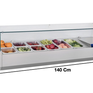 Vitrinette réfrigérée 140cm – 4 x GN1/3 + 1 x GN1/2 | CUIST VRX1400380 - EQUIPEMENT RESTAURATION 