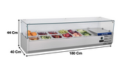 Vitrinette réfrigérée 180cm – 8 x GN1/3 | CUIST VRX1800380 - EQUIPEMENT RESTAURATION 