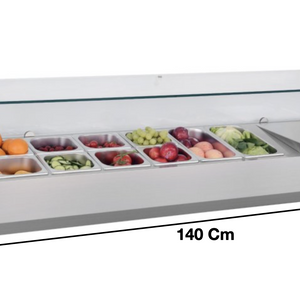 Vitrinette réfrigérée 140cm – 6 x GN1/4 | CUIST VRX1400330 - EQUIPEMENT RESTAURATION 