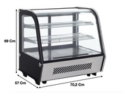 Vitrine à dessert 120 L. réfrigérée panoramique | CUIST RTW120B - EQUIPEMENT RESTAURATION 