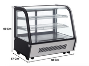 Vitrine à dessert 160 L. réfrigérée panoramique | CUIST RTW160B - EQUIPEMENT RESTAURATION 