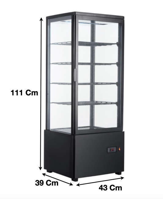 Mini vitrine à dessert 98L réfrigérée panoramique | CUIST RT98B1