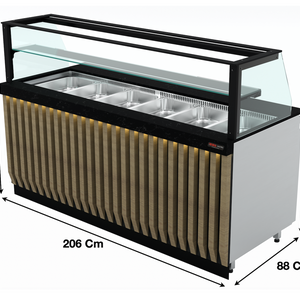 Saladette 206Cm / 6 x GN1/1 / 500 Litres – Marque: SGS GASTRO SGS-BSS-206 - EQUIPEMENT RESTAURATION 