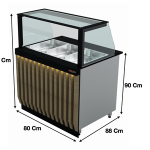 Bain-Marie 80Cm / 2 x GN1/1 – Série LUXUS SGS-BEH-80 | Marque: SGS