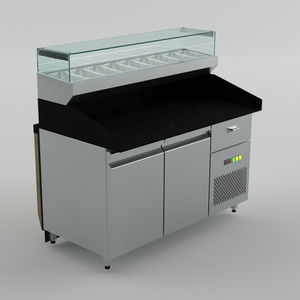 Meuble à pizza 158Cm / 6 x GN1/3 / 300 Litres - Marque: SGS GASTRO | SGS-PS-158 - EQUIPEMENT RESTAURATION 