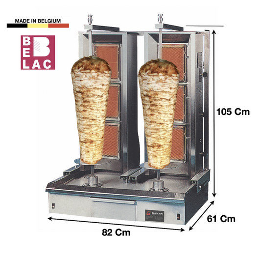 Machine à kebab 3+3 zones Gaz GURDEN (KGV33GU) - EQUIPEMENT RESTAURATION 