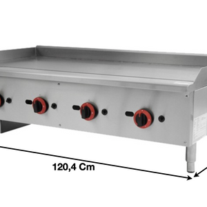 Plaque 4 zones 120cm GAZ / Chromée | CUIST EGG48SX - EQUIPEMENT RESTAURATION 
