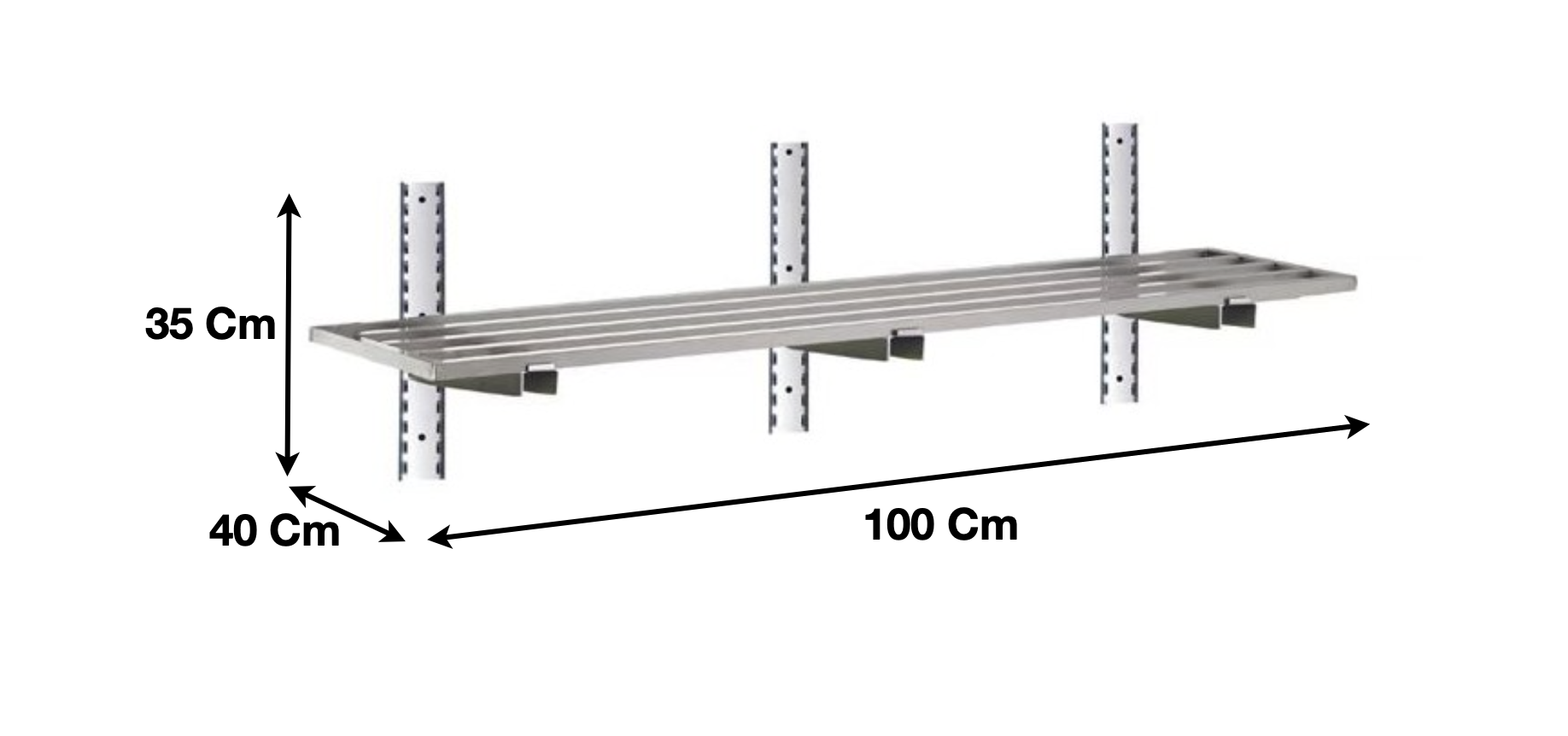 Etagère murale ajourée en inox 1000 x 400 x 350 mm | CUIST STSA104