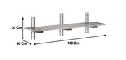 Etagère murale ajourée en inox 1400 x 400 x 350 mm | CUIST STSA144 - EQUIPEMENT RESTAURATION 