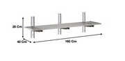 Etagère murale ajourée en inox 1600 x 400 x 350 mm | CUIST STSA164 - EQUIPEMENT RESTAURATION 