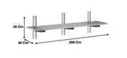 Etagère murale ajourée en inox 2000 x 400 x 350 mm | CUIST STSA204 - EQUIPEMENT RESTAURATION 