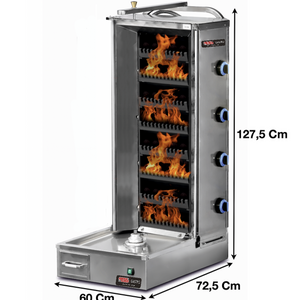 Machine à kebab 4 zones Gaz - Marque: SGS GASTRO | GS-LDM-04 - EQUIPEMENT RESTAURATION 