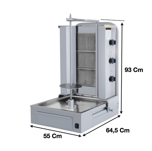 Machine à kebab 3 Feux avec 2 volet et extension –Marque: SGS /FGEER| SGS-DS-23