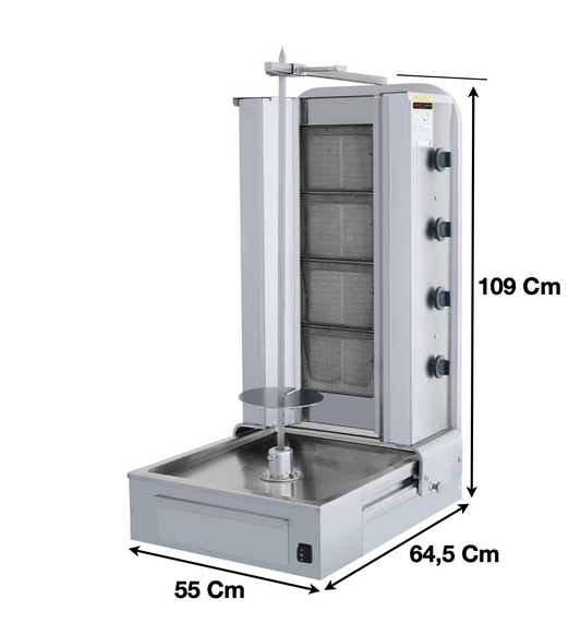 Machine à kebab 4 Feux avec 2 Volet et extension – Marque: SGS GASTRO / FGEER| SGS-DS-24