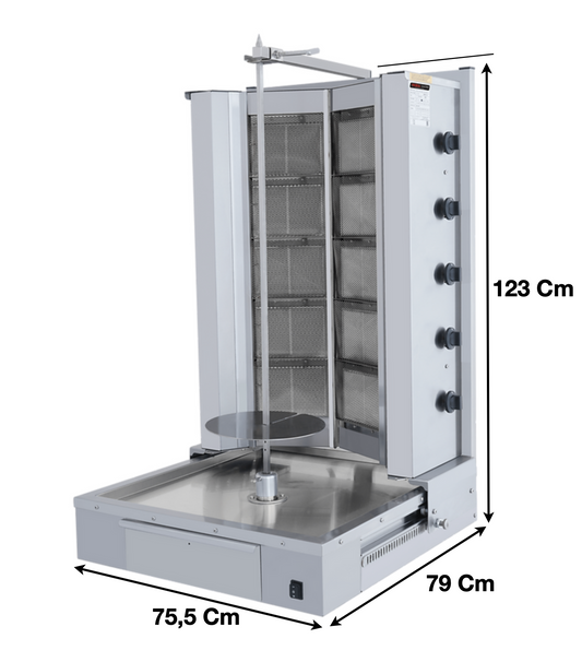 Machine à kebab 10 Zones Gaz -  Marque: SGS | SGS-DS-28