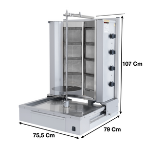 Machine à kebab 8 Zones Gaz – Marque: SGS GASTRO | SGS-DS-27 - EQUIPEMENT RESTAURATION 