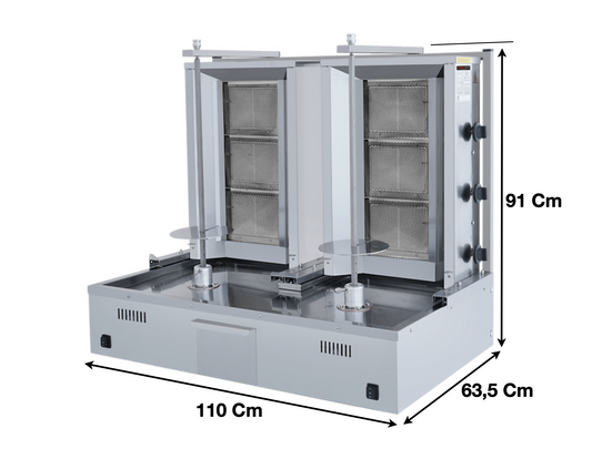 Machine à kebab 3+3 Zones Gaz – Marque: SGS | SGS-DS-130