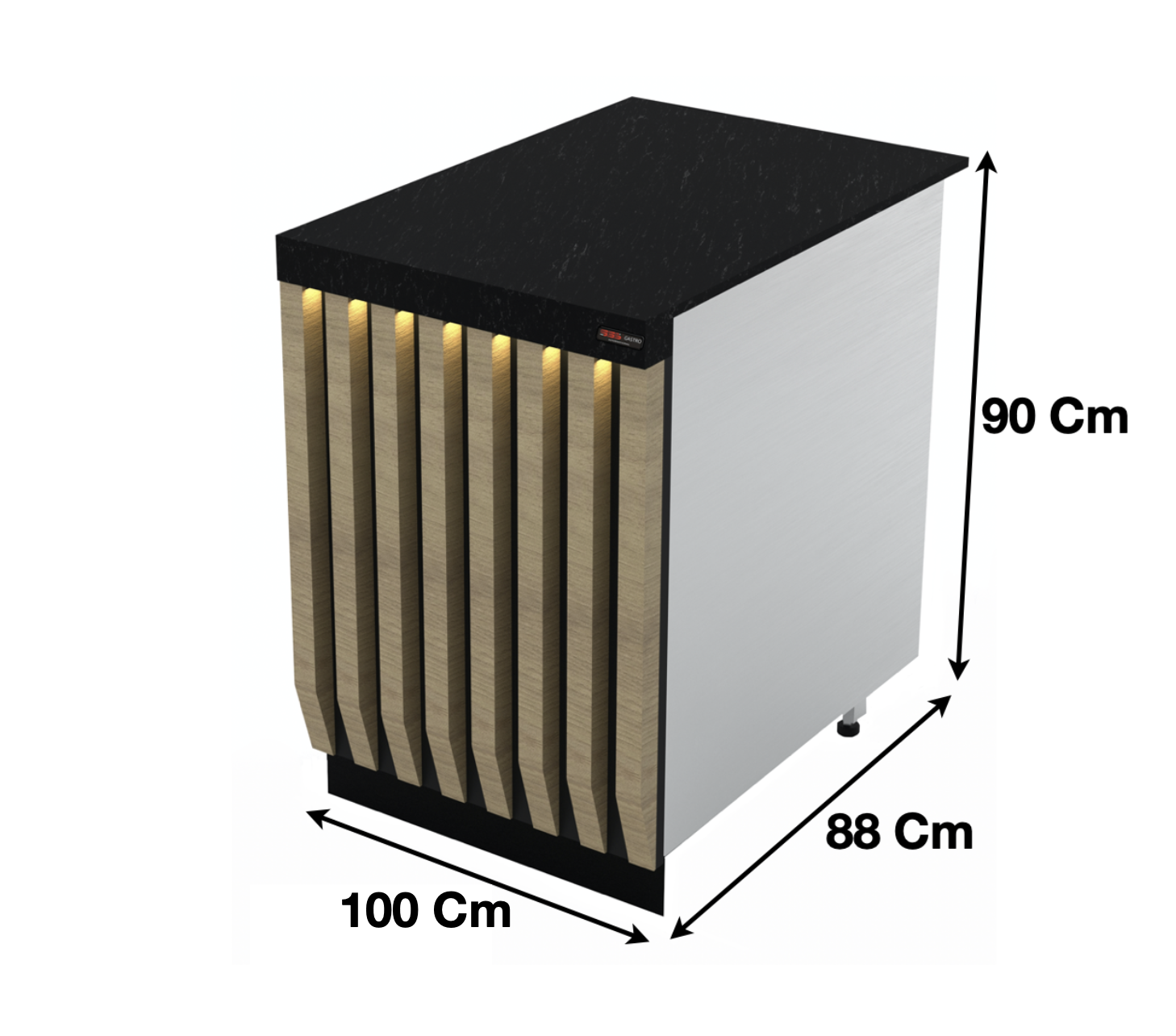 Meuble caisse 100cm – Marque: SGS GASTRO | SGS-KS-100-02