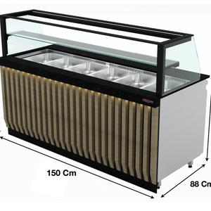 Saladette 150Cm / 4 x GN1/1 / 300 Litres – Marque: SGS GASTRO | SGS-BSS-150 - EQUIPEMENT RESTAURATION 