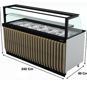 Saladette 240Cm / 7 x GN1/1 / 540 Litres – Marque: SGS GASTRO | SGS-BSS-240 - EQUIPEMENT RESTAURATION 