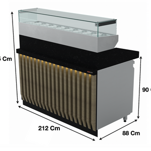 Meuble à pizza 212Cm / 9 x GN1/3 / 450 Litres - Marque: SGS GASTRO | SGSPS212 - EQUIPEMENT RESTAURATION 