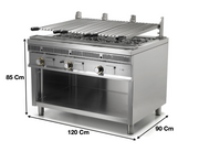 Grillade charcoal 3 zones gaz – Marque: MAINHO | M04-PSI120 - EQUIPEMENT RESTAURATION 