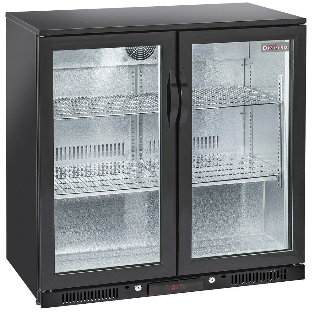 Refroidisseur de bouteilles ’arrière-bar’ ventilé - 2 portes vitrées battantes - WR-TAB2-B2 - REFROIDISSEUR