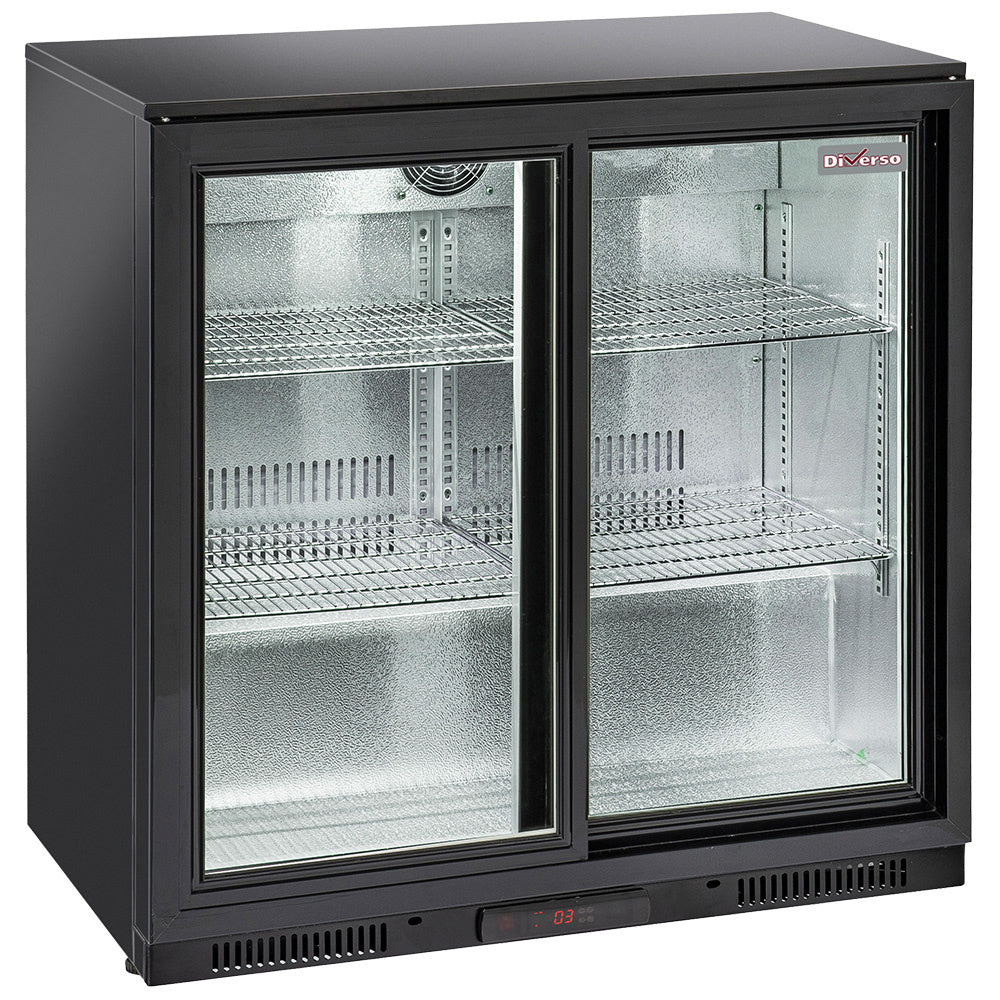 Refroidisseur de bouteilles ’arrière-bar’ ventilé - 2 portes vitrées coulissantes - WR-TAB2-S3 - REFROIDISSEUR