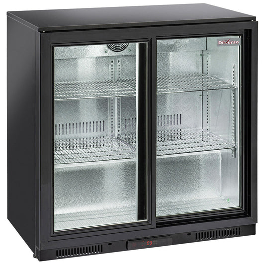 Refroidisseur de bouteilles "arrière-bar" ventilé - 2 portes vitrées coulissantes - WR-TAB2-S3 - EQUIPEMENT RESTAURATION 