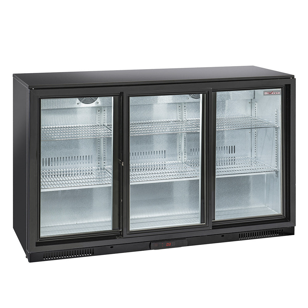 Refroidisseur de bouteilles ’arrière-bar’ ventilé - 3 portes vitrées coulissantes - WR-TAB3-S3 - REFROIDISSEUR