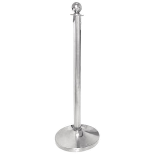 Poteau d accueil en acier inoxydable Bolero chromé à tête ronde - EQUIPEMENT RESTAURATION 