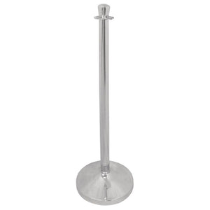 Poteau d accueil en acier inoxydable Bolero chromé à tête plate - EQUIPEMENT RESTAURATION 