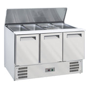 Saladette avec couvercle 4x GN 1/1-150mm - 3 portes GN 1/1 - WR-SAL6-S3 - EQUIPEMENT RESTAURATION 