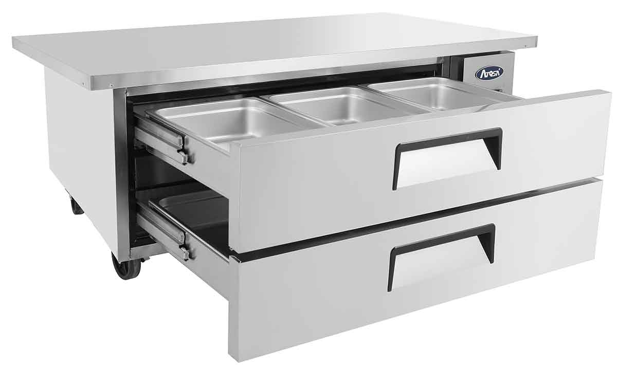 Soubassement réfrigéré - 2 tiroirs - Inox - 235 L - MGF8452GR - EQUIPEMENT RESTAURATION 