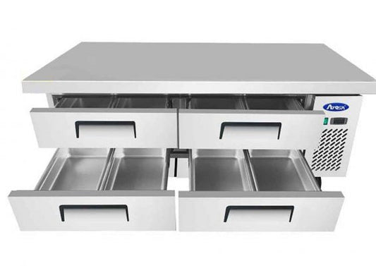 Soubassement réfrigéré - 4 tiroirs - Inox - 340 L - MGF8454GR - EQUIPEMENT RESTAURATION 