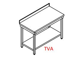 Table de travail avec tablette inférieure et dosseret - 1400x700x850 - TVA714 - EQUIPEMENT RESTAURATION 