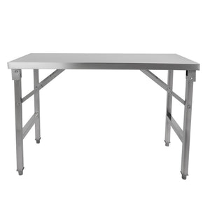 Table inox pliable 1800 x 600 x 850 mm | CUIST STTFD186 - EQUIPEMENT RESTAURATION 