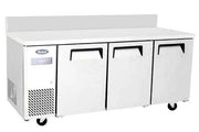 Table réfrigérée compacte négative à dosseret - 3 portes - Groupe à gauche - Inox - YPF9047GR-SB - EQUIPEMENT RESTAURATION 