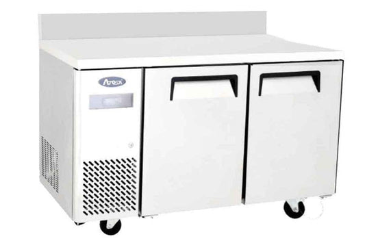 Table réfrigérée compacte positive à dosseret - 2 portes - Groupe à gauche - Inox - YPF9022GR-SB - EQUIPEMENT RESTAURATION 