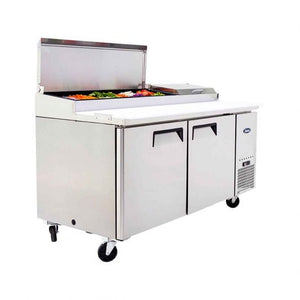 Table réfrigérée de préparation à pizzas - 2 portes - Inox - MPF8202GR - EQUIPEMENT RESTAURATION 