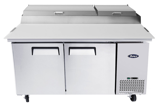 Table réfrigérée de préparation à pizzas - 2 portes - Inox - MPF8202GR - EQUIPEMENT RESTAURATION 