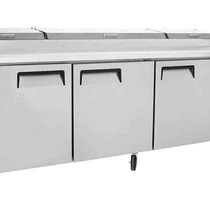 Table réfrigérée de préparation à pizzas - 3 portes - Inox - MPF8203GR - EQUIPEMENT RESTAURATION 