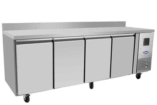 Table réfrigérée positive avec dosseret - 4 portes - Inox - EPF3441GR-SB - EQUIPEMENT RESTAURATION 