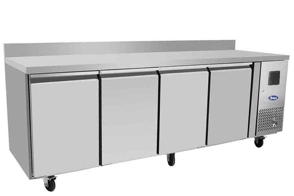 Table réfrigérée positive GN1/1 avec dosseret - 4 portes - Inox - EPF3442GR-SB - EQUIPEMENT RESTAURATION 