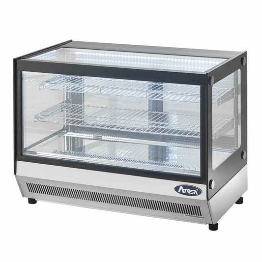 Vitrine droite réfrigérée de comptoir - 120 L - Inox - WTF120L - EQUIPEMENT RESTAURATION 