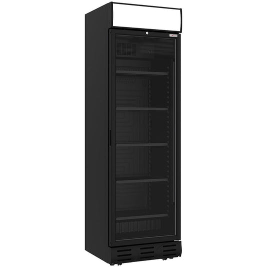 Vitrine ventilée positive avec caisson lumineux - 5 niveaux - 382 L - Noire - WR-38CA-AB - VITRINE POSITIVE AVEC CAISSON